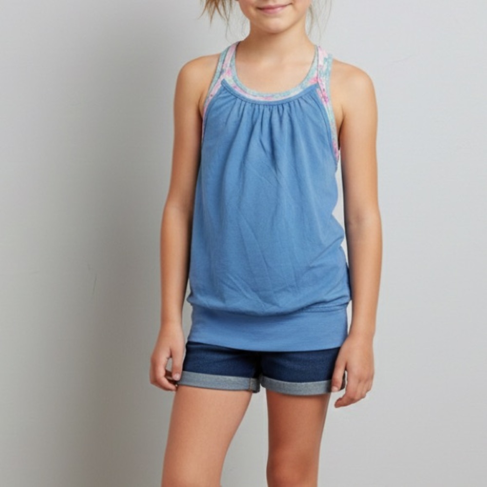 Ivivva Light Blue Athletic Tank Top Kids Camisole Girl’s Size 12